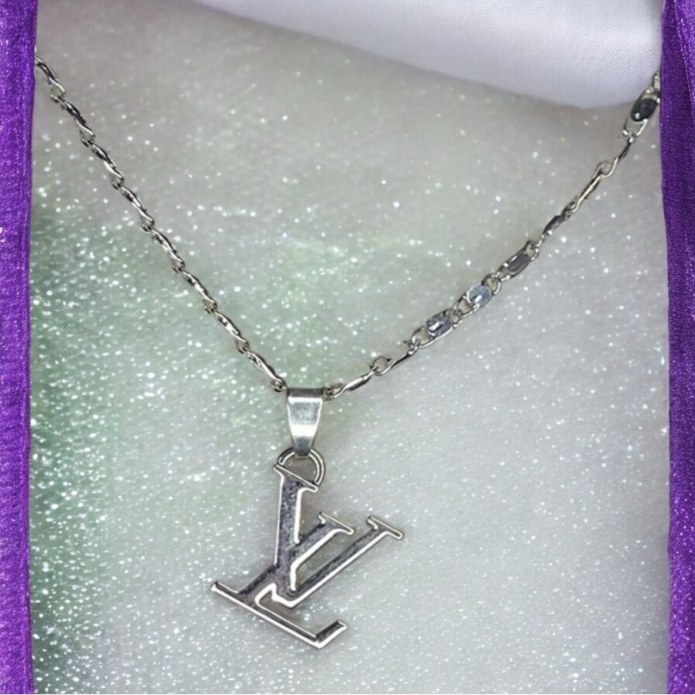 Stamped Louis Vuitton Authentic Upcycled LV charm necklace